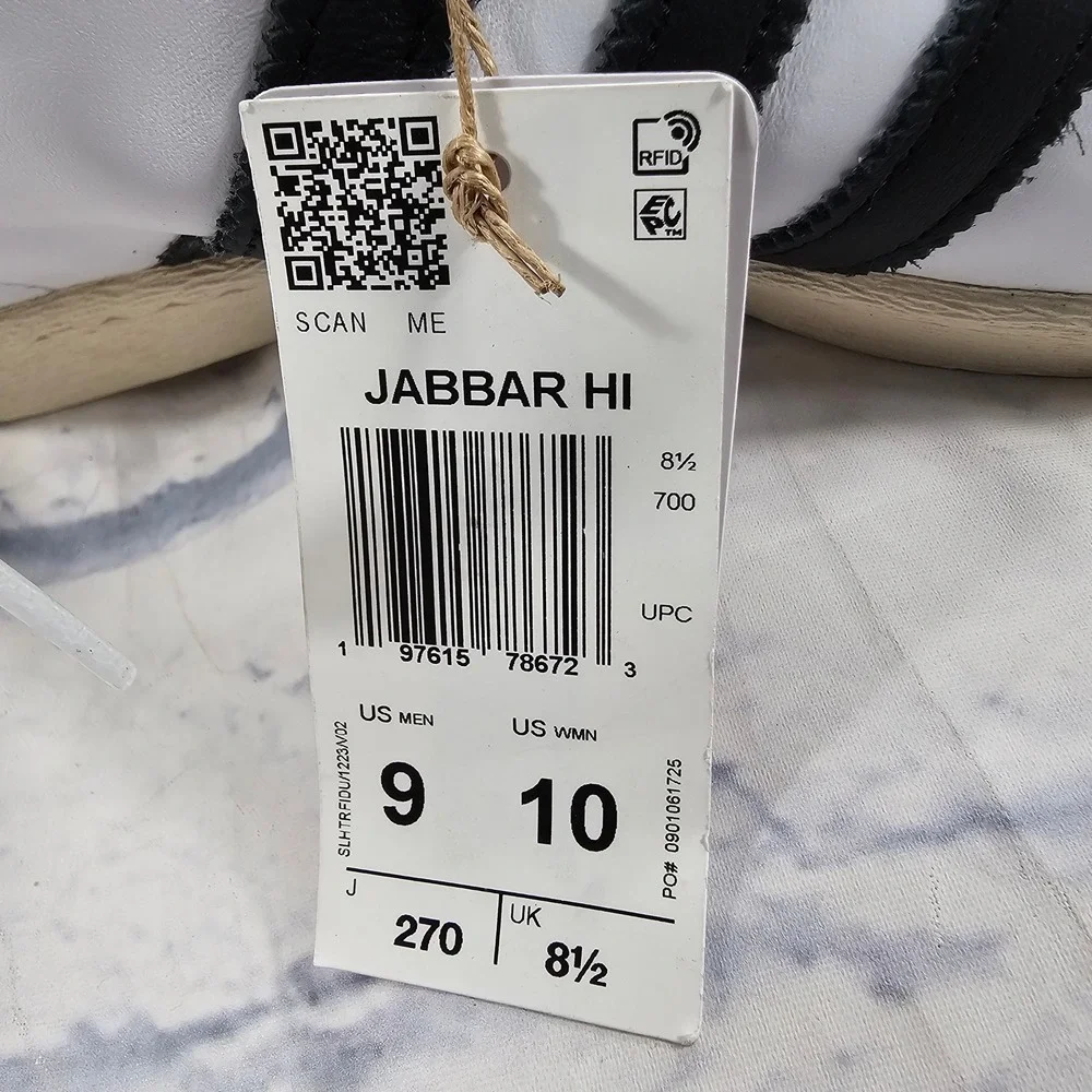 Adidas Abdul-Jabbar High Sneakers Mens 9 White Black Gold Retro Basketball Shoes